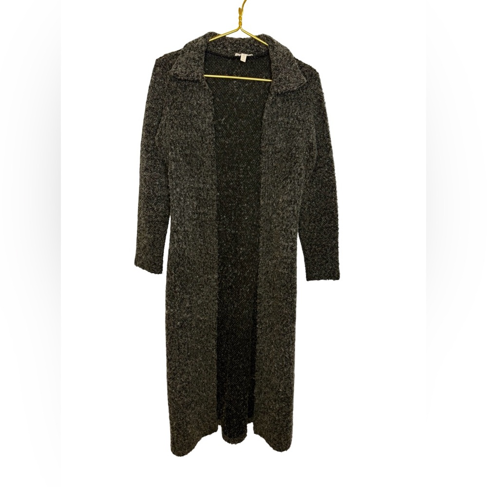 🍂 Eileen Fisher Grey Textured‎ Open Front Long Cardigan OSFM 🍂